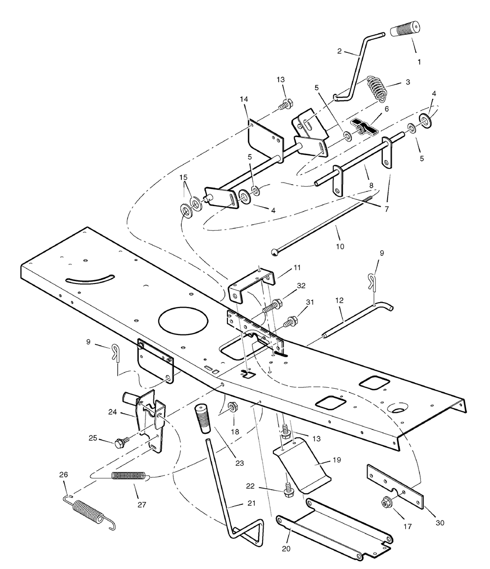 Mower Housing Suspension Diagram and Parts List for 309006X00A 2006 Briggs and Stratton Lawn Tractor